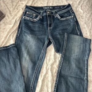 Grace Women's Dark Blue Boot Cut Jeans